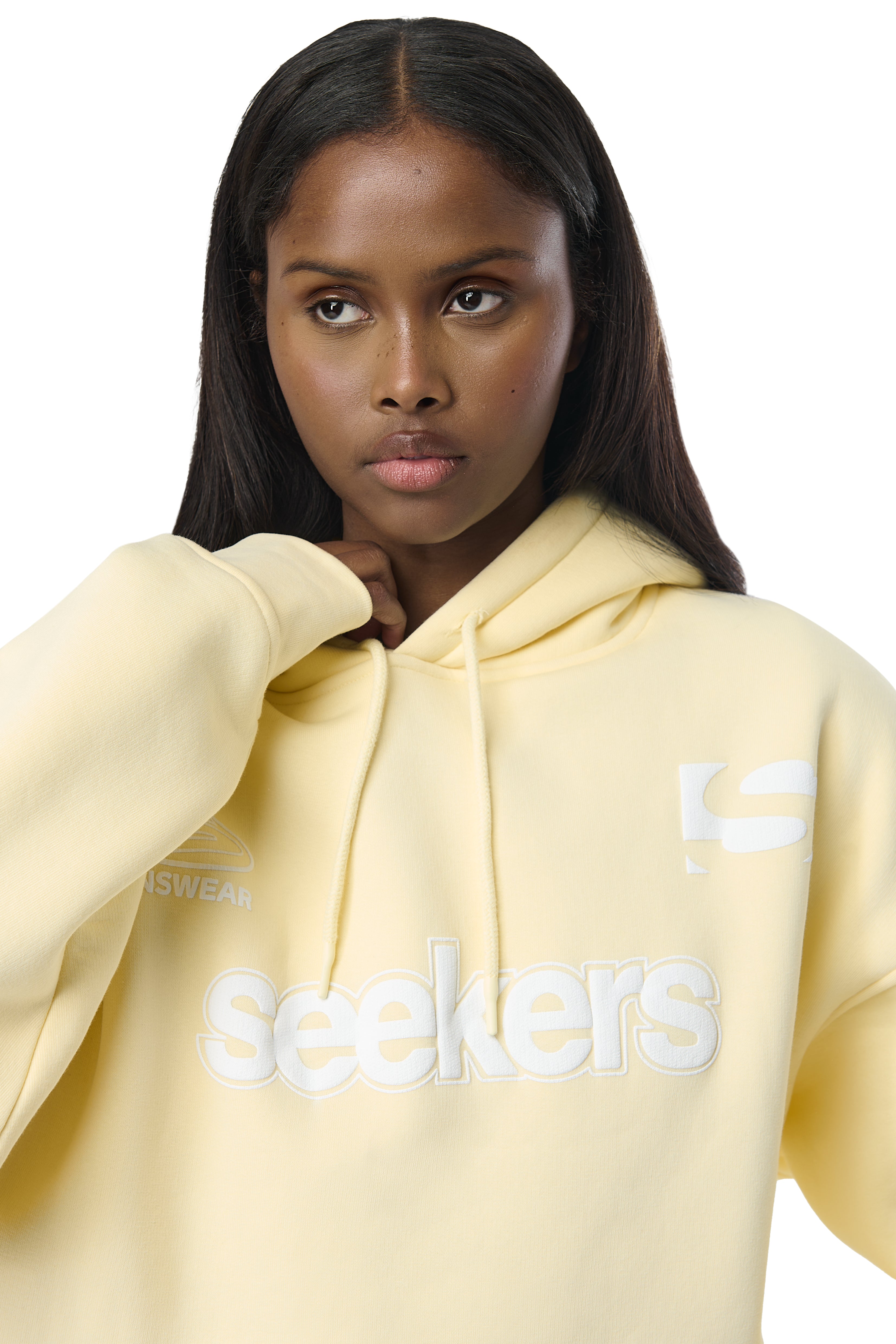 Seekers Motif Hoodie in Butter Yellow